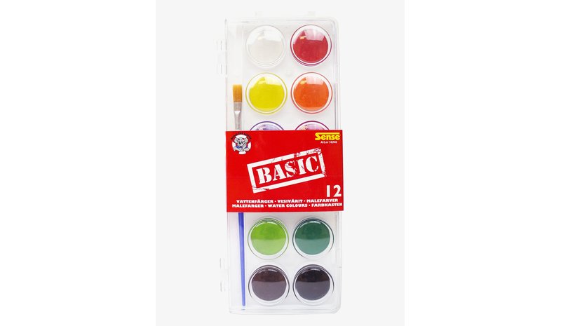 SENSE Vattenfärg 12P Basic - RED - One Size – kuva 1/2
