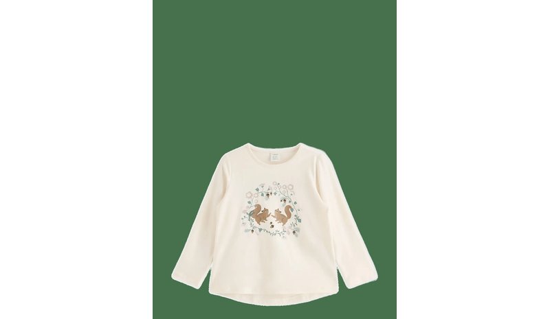 LINDEX Long-Sleeved Top - WHITE - 116 – kuva 1/2