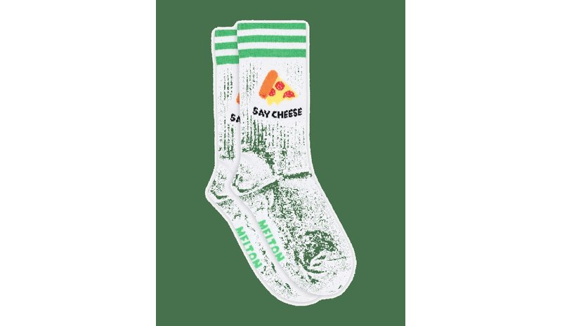 MELTON Pizza Socks - WHITE - 23/26 – kuva 1/2