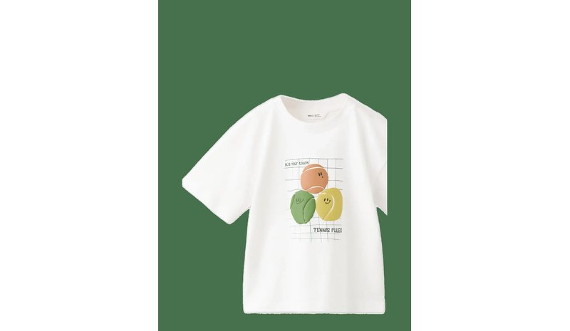 MANGO Printed Cotton-Blend T-Shirt - WHITE - 86