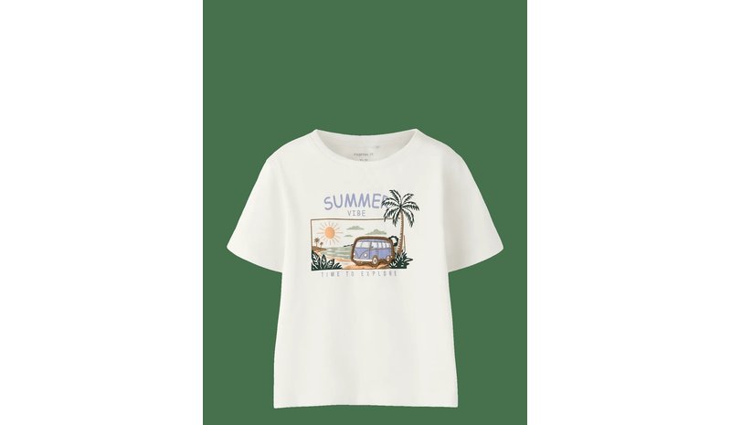 NAME IT Nmmfinnur Ss Nreg Top - CLOUD DANCER - 104 – kuva 1/2