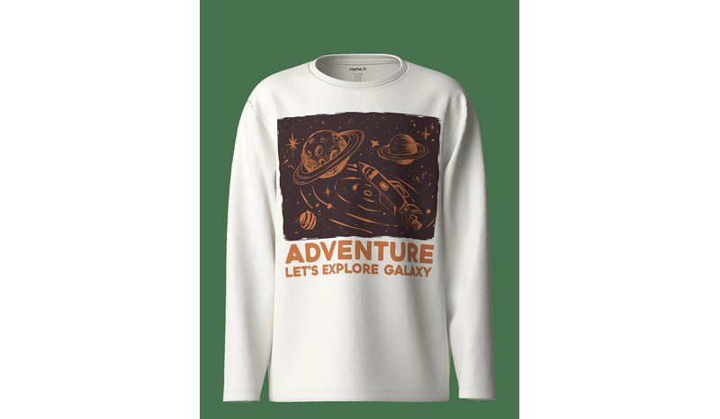 NAME IT Nkmvictor Ls Nreg Top - CLOUD DANCER - 134-140 – kuva 1/2