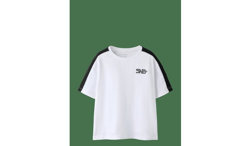 NAME IT Nkmfreddo Ss Rlx Top - BRIGHT WHITE - 116 – kuva 1/2