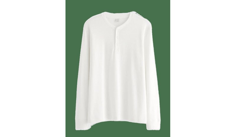 LINDEX Top Ls Henley - OFF WHITE - 128 – kuva 1/2