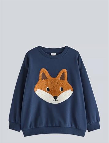 LINDEX Sweatshirt With Brushed Inside - DARK BLUE - 116