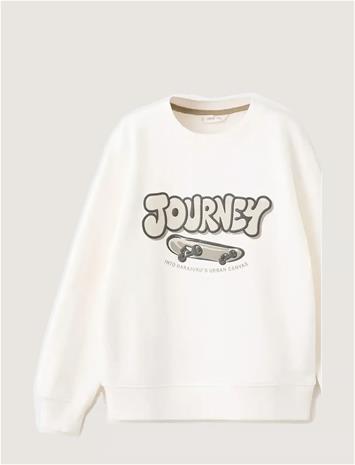 MANGO Printed Cotton Sweatshirt - NATURAL WHITE - 116