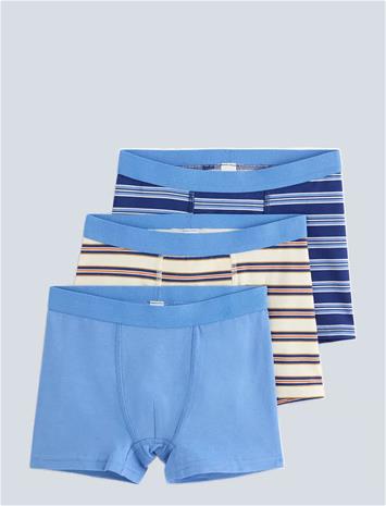 Lindex 3-Pack Boxer Shorts - Blue - 110/116