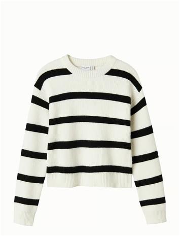 NAME IT Nkfvnilla Ls Sh Knit - CLOUD DANCER - 116
