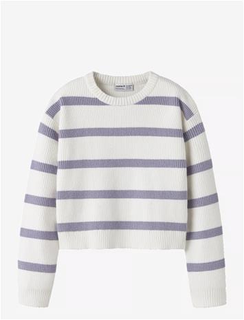 NAME IT Nkfvnilla Ls Sh Knit - CLOUD DANCER - 116