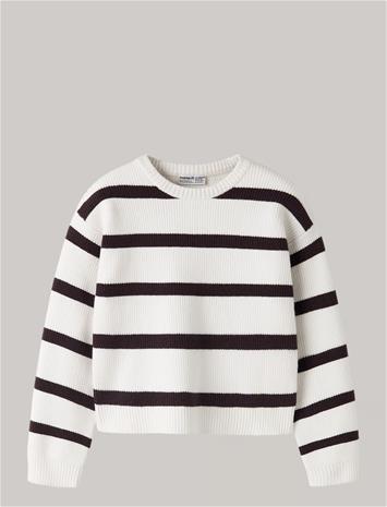 NAME IT Nkfvnilla Ls Sh Knit - CLOUD DANCER - 116