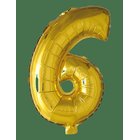 JOKER Foil Balloon Number 6 Gold 86 Cm - GOLD - 86 cm