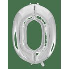 JOKER Foil Balloon Number 0 Silver 86 Cm - SILVER - 86 cm
