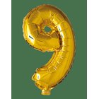 JOKER Foil Balloon Number 9 Gold 86 Cm - GOLD - 86 cm