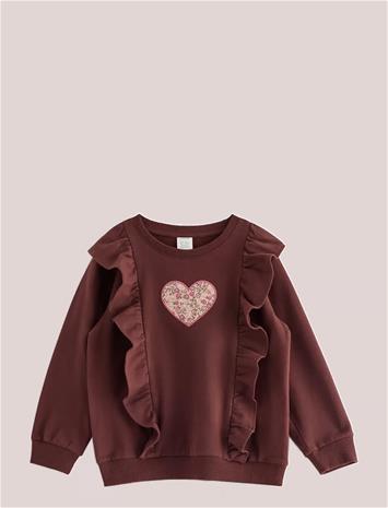 LINDEX Sweatshirt With Brushed Inside - DARK BROWN - 122