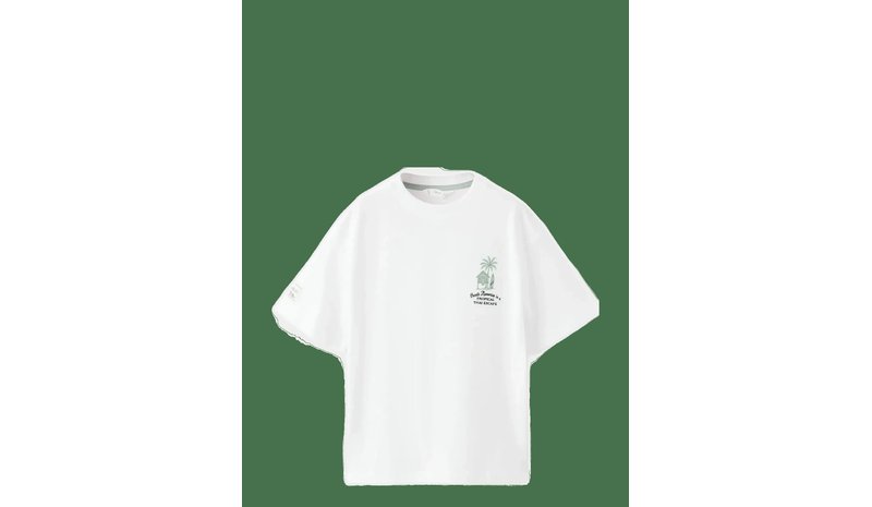 MANGO Printed Cotton-Blend T-Shirt - WHITE - 128 – kuva 1/4
