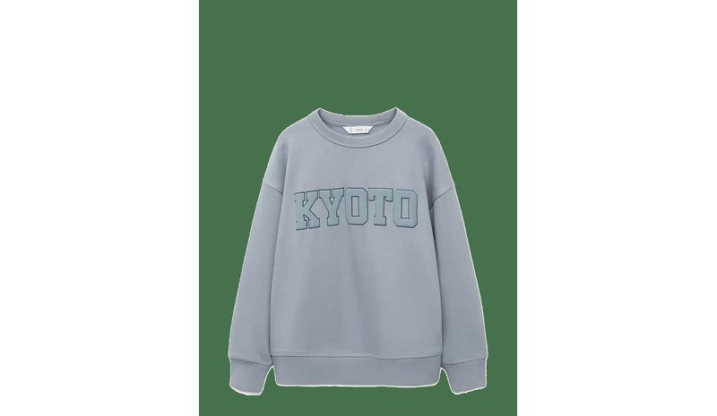 MANGO Oversized Cotton Sweatshirt - MEDIUM BLUE - 5-6 – kuva 1/2
