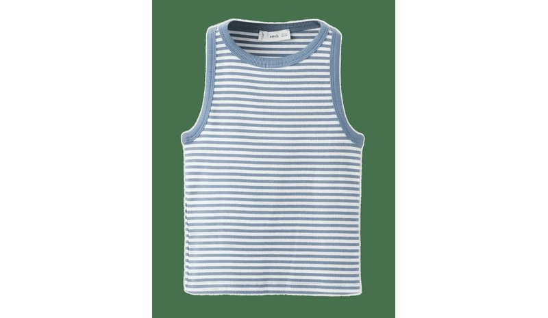 MANGO Striped Ribbed Top - MEDIUM BLUE - 128 – kuva 1/2