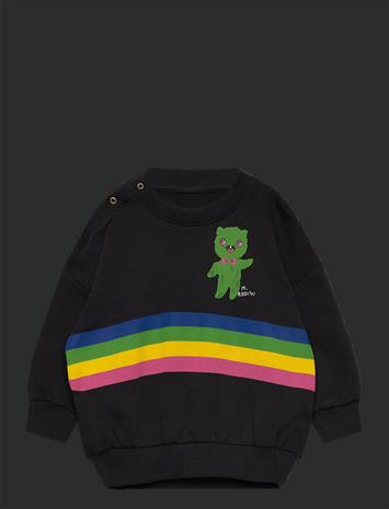 Mini Rodini Alien Stripe Sp Sweatshirt - Black - 140/146