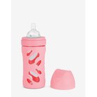 TWISTSHAKE Twistshake Anti-Colic Glass Bottle 260Ml Pastel Pink - PASTEL PINK - One Size