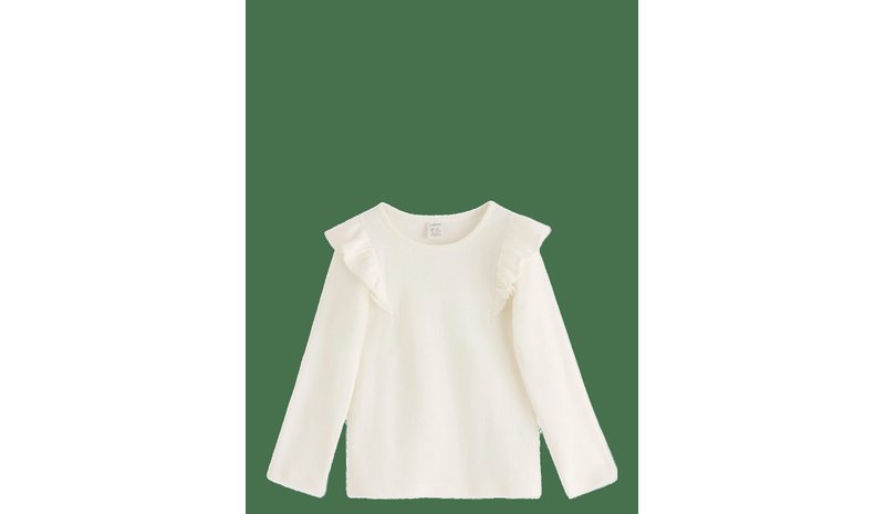 LINDEX Long-Sleeved Top - LIGHT DUSTY WHITE - 110 – kuva 1/2