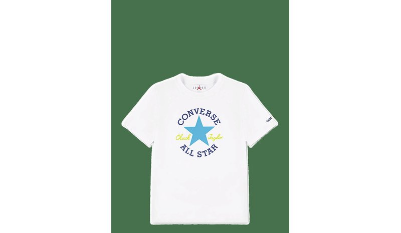 CONVERSE Te-S/S Tee - WHITE/GNARLY BLUE - 158/170 – kuva 1/2