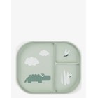 DONE BY DEER Foodie Compartment Plate Croco Green - GREEN - One Size
