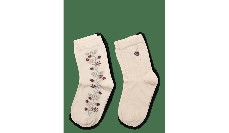 MINYMO Socks W. Lettuce Edge (2-Pack) - BIRCH - 19\22 – kuva 1/2