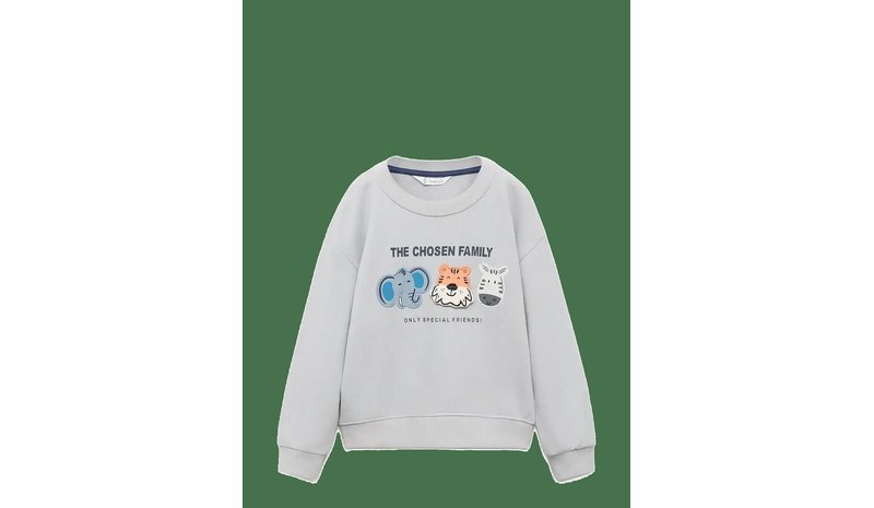 MANGO Sweatshirt With Embroidered Animals - NATURAL WHITE - 2-3 – kuva 1/2