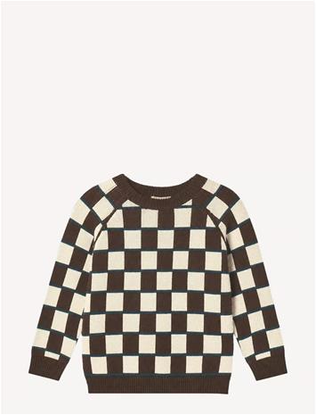 FLIINK Nova Check Pullover - SANDSHELL / COFFEE BEAN - 2-3Y(95 cm) – kuva 1/2