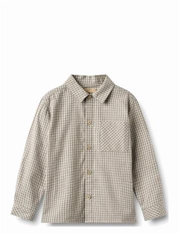 WHEAT Shirt L/S Oscar - GREYBROWN CHECK - 110 – kuva 1/2