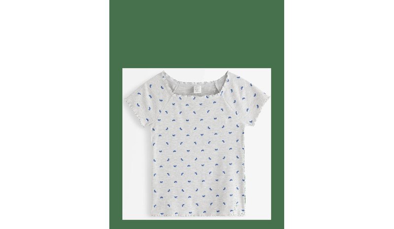 LINDEX Ribbed Top - LIGHT GREY MELANGE - 128 – kuva 1/2