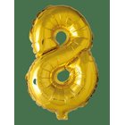 JOKER Foil Balloon Number 8 Gold 86 Cm - GOLD - 86 cm
