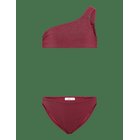 MANGO Asymmetric Shimmer Bikini - DARK RED - 164
