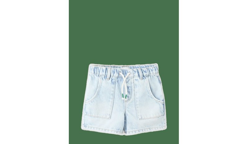 MANGO Denim Bermuda Shorts With Drawstring - OPEN BLUE - 98 – kuva 1/2