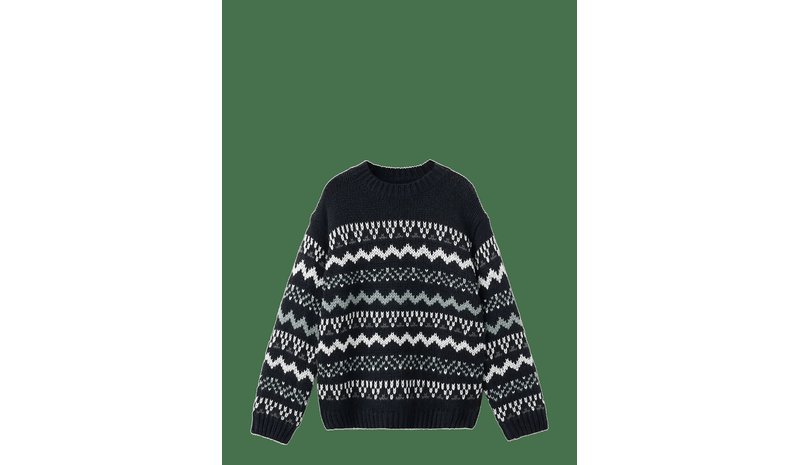 MANGO Knitted Sweater With Trim - NAVY - 11-12 – kuva 1/2