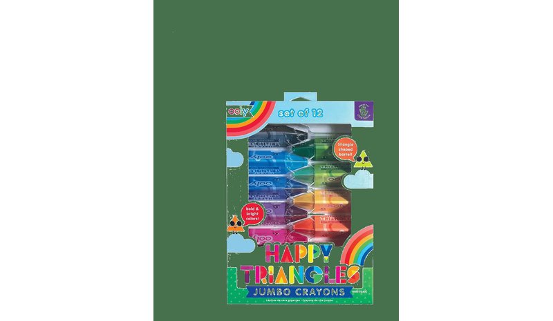 OOLY Jumbo Crayons 12 Pcs - Happy Triangles - MULTI - One Size – kuva 1/2