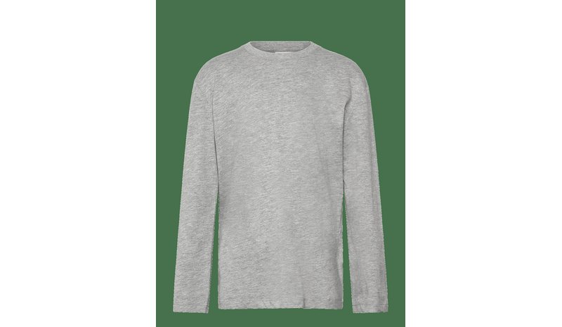 ENKEL STUDIO Basic O-Neck Tee L/S - GREY MEL - 122 – kuva 1/2