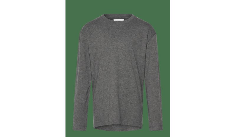 ENKEL STUDIO Basic O-Neck Tee L/S - DK GREY - 122 – kuva 1/2