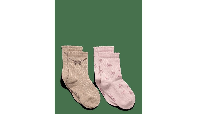 MINYMO Socks W. Lettuce Edge (2-Pack) - SHELL - 15\18 – kuva 1/2