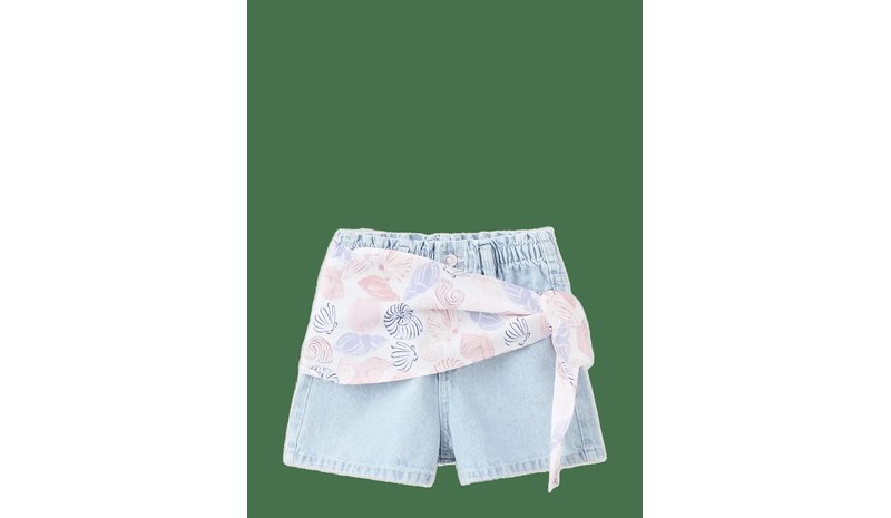 MANGO Scarf Detail Multi-Position Shorts - OPEN BLUE - 128 – kuva 1/2