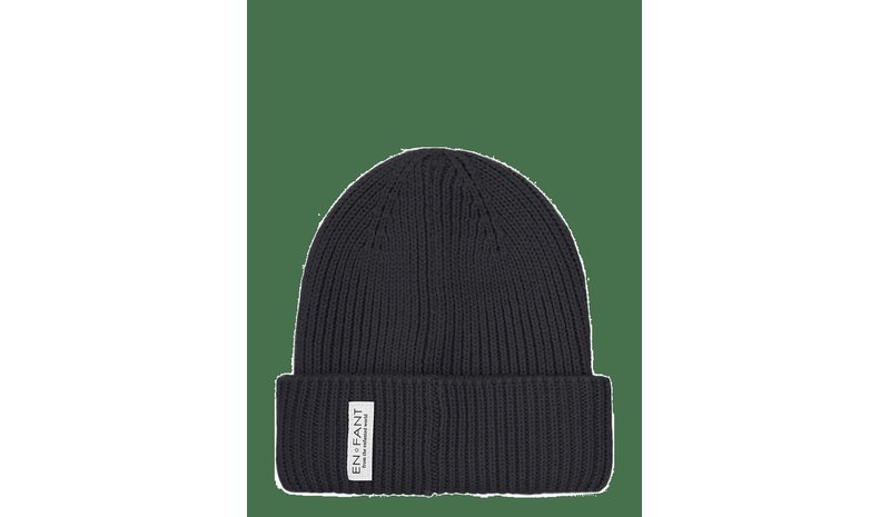 EN FANT Beanie W. Lining - EBONY - 9-12M – kuva 1/2