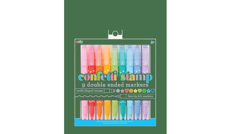 OOLY Markers With Stamp 9 Pcs - Confetti - MULTI - One Size – kuva 1/2
