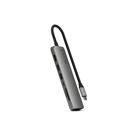 Satechi 7-i-1 USB-C Slim Multiport Adapter med Ethernet - rymdgrå