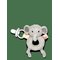 GEGGAMOJA Ring Rattle - GREY MEL ELEPHANT - One Size – kuva 1