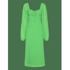 GINA TRICOT Gathered Dot Midi Dress - POISON GREEN (9955) - 34