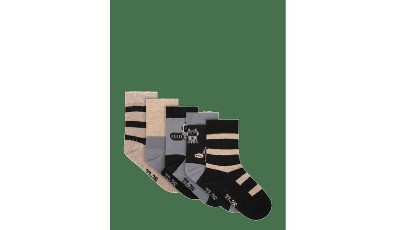 MINYMO Socks W. Pattern (5-Pack) - BLAU GRAY - 27\30 – kuva 1/2