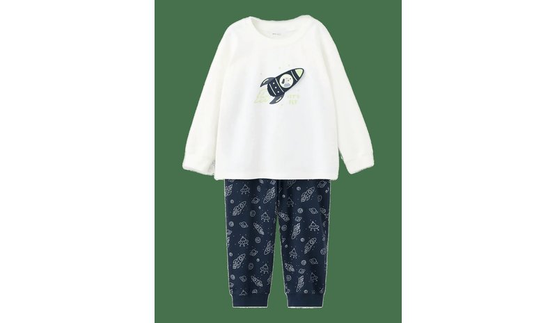 MANGO Space Printed Long Pyjamas - NAVY - 92 – kuva 1/2