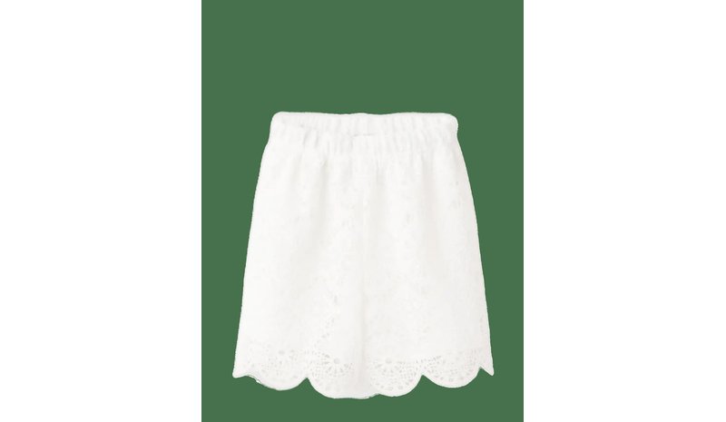 MANGO Embroidered Openwork Shorts - NATURAL WHITE - 128 – kuva 1/2