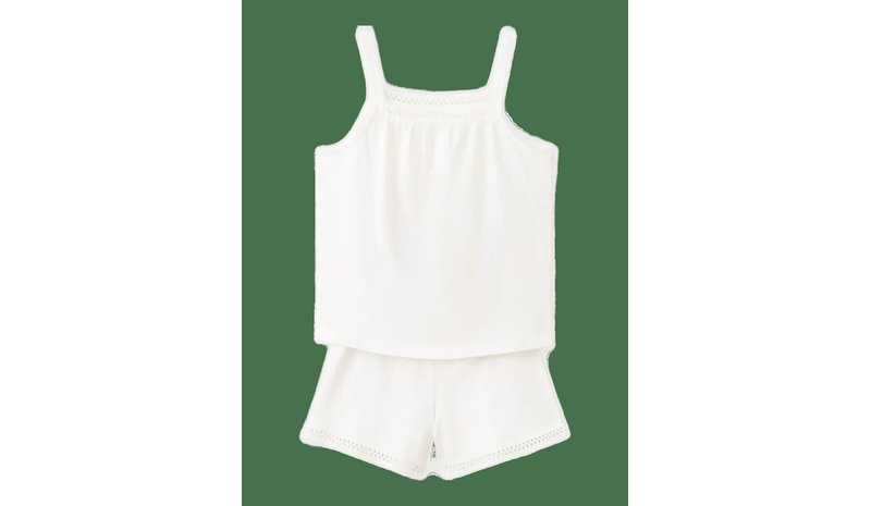 MANGO Short Pyjamas With Openwork Details - NATURAL WHITE - 128 – kuva 1/2