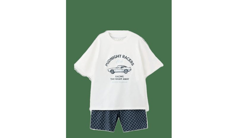 MANGO Short Pyjama Set - NATURAL WHITE - 140 – kuva 1/2